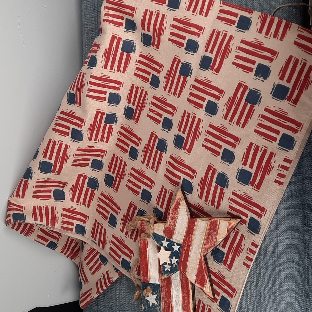Table Runner Flag Ornament Set USA Americana Patriotic Home Decoration Decor
